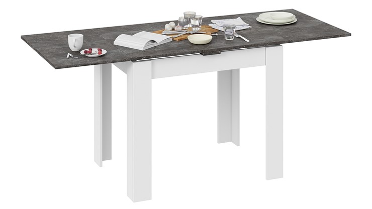 Кухонный раздвижной стол Промо тип 3 (Белый/Ателье темный) в Саратове - изображение 3