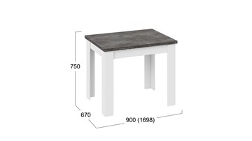 Кухонный раздвижной стол Промо тип 3 (Белый/Ателье темный) в Энгельсе - предосмотр 4