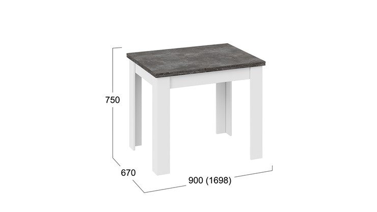 Кухонный раздвижной стол Промо тип 3 (Белый/Ателье темный) в Саратове - изображение 4