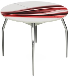 Кухонный стол раздвижной Ривьера - Круг, ноги метал. крашеные №24, ФП (Текстура №50) в Саратове