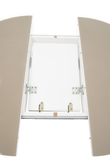 Стол раздвижной Ривьера исп. круг хром №5 (стекло белое/черный) в Саратове - изображение 3