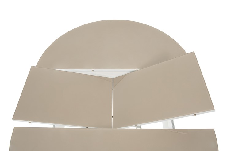 Стол раздвижной Ривьера исп. круг хром №5 (стекло белое/черный) в Саратове - изображение 4