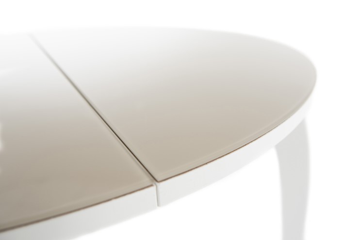 Стол раздвижной Ривьера исп. круг хром №5 (стекло белое/черный) в Энгельсе - изображение 6