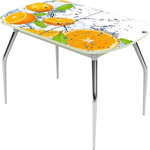 Кухонный раздвижной стол Ривьера исп.1 ноги метал. крашеные №24 Фотопечать (Фрукты №16) в Саратове