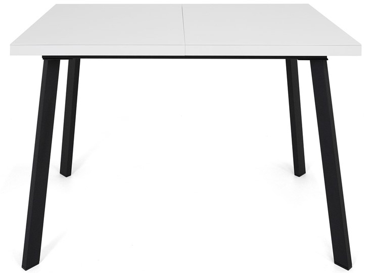 Кухонный стол раскладной Сальвадор-2G (ноги черные, стекло cristal/белый цемент) в Саратове - изображение 1