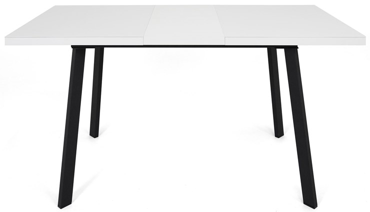 Кухонный стол раскладной Сальвадор-2G (ноги черные, стекло cristal/белый цемент) в Саратове - изображение 4