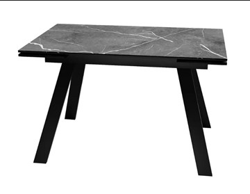 Стол раздвижной SKL 140, керамика черный мрамор/подстолье черное/ножки черные в Саратове