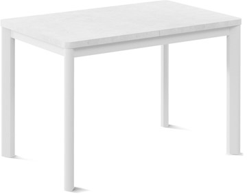 Раздвижной стол Токио-1L (ноги металлические белые, белый цемент) в Саратове
