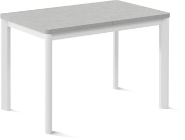 Кухонный раздвижной стол Токио-2L (ноги металлические белые, светлый цемент) в Саратове - предосмотр