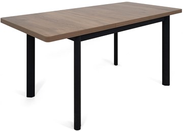 Кухонный стол раздвижной Токио-2L (ноги металлические черные, дуб табако) в Энгельсе - предосмотр 3