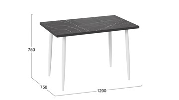 Обеденный стол Невада ДП1-02-08 (Черный мрамор/Белый) в Саратове - предосмотр 3