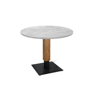 Кухонный обеденный стол SHT-TU22 / SHT-TT 90 ЛДСП (бетон чикаго светло-серый/дуб брашированный корич/черный муар) в Саратове