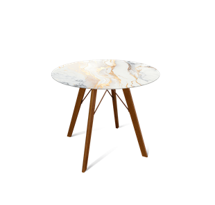 Круглый обеденный стол SHT-TU9 / SHT-TT32 80 стекло/МДФ (античный белый/темный орех) в Энгельсе