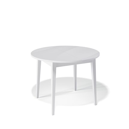 Кухонный стол раскладной Kenner 1000M (Белый/Стекло белое глянец) в Саратове - изображение