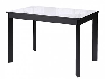 Обеденный раздвижной стол Dikline Ls110, стекло белое/ножки черные в Энгельсе