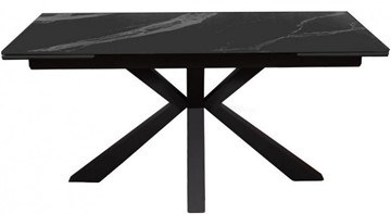 Стол раздвижной DikLine SFE140 Керамика Черный мрамор/подстолье черное/опоры черные (2 уп.) в Балаково - предосмотр 1