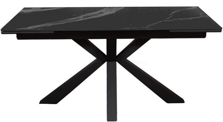 Стол раздвижной DikLine SFE140 Керамика Черный мрамор/подстолье черное/опоры черные (2 уп.) в Балаково - изображение 1