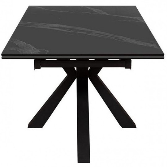 Стол раздвижной DikLine SFE140 Керамика Черный мрамор/подстолье черное/опоры черные (2 уп.) в Балаково - изображение 2