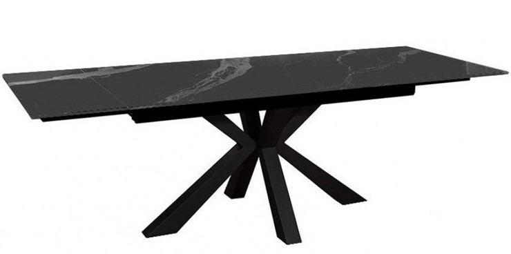 Стол раздвижной DikLine SFE140 Керамика Черный мрамор/подстолье черное/опоры черные (2 уп.) в Балаково - изображение 3