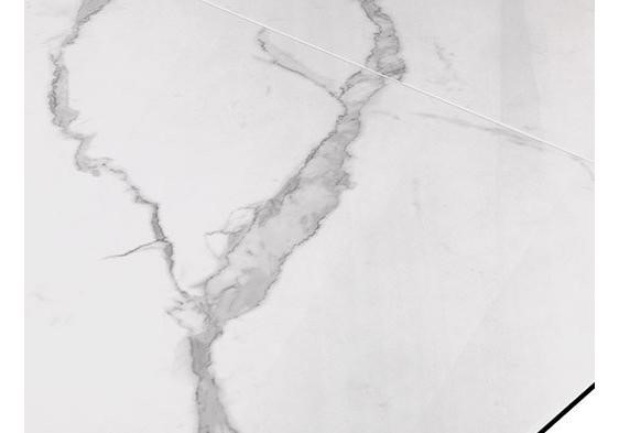Стол обеденный раздвижной DikLine SFE160 Керамика Белый мрамор/подстолье черное/опоры черные (2 уп.) в Балаково - изображение 6