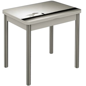 Кухонный стол раскладной Бари хром №6 (Exclusive h182/белый) в Саратове