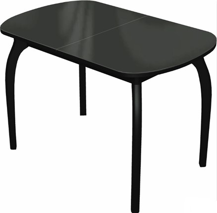 Раздвижной стол Ривьера исп.1 дерево №1 (стекло черное/черный) в Саратове - изображение