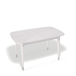 Кухонный стол раскладной Kenner K1250 (Белый/Стекло белое сатин) в Саратове