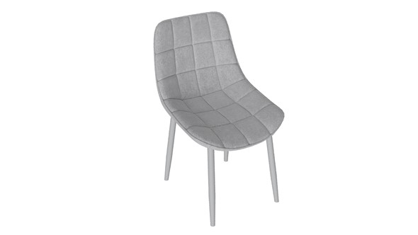 Обеденный стул Boston (Белый муар/Велюр V004 светло-серый) в Саратове - изображение