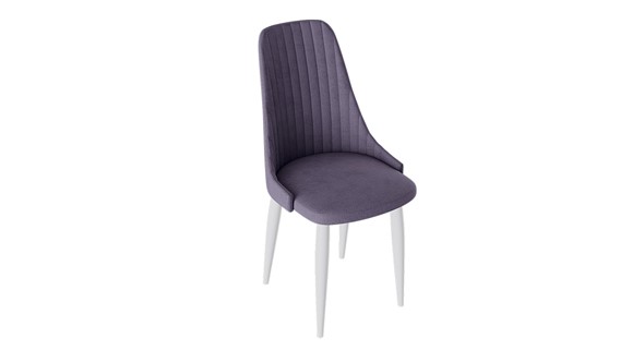 Обеденный стул Франк (конус) исп2 (Белый матовый/Микровелюр Фиолетовый) в Саратове - изображение