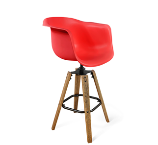 Барный стул SHT-ST31/S93 (красный/брашированный коричневый/черный муар) в Саратове
