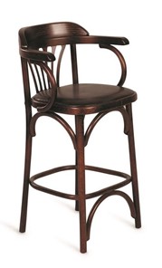 Барный стул 750 мягкий (темный тон, экокожа коричневая) в Саратове
