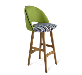 Барный стул SHT-ST34-3 / SHT-S65 (оливковый/гусиная лапка/дуб брашированный коричневый) в Саратове