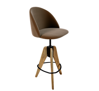 Барный стул SHT-ST35 / SHT-S92 (кофейный ликер/браш.коричневый/черный муар) в Саратове
