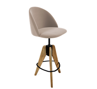 Барный стул SHT-ST35 / SHT-S92 (латте/браш.коричневый/черный муар) в Саратове