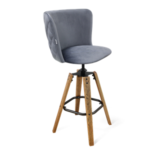 Барный стул SHT-ST36-3 / SHT-S93 (нейтральный серый/браш.коричневый/черный муар) в Саратове