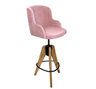 Барный стул SHT-ST39 / SHT-S92 (пыльная роза/браш.коричневый/черный муар) в Энгельсе