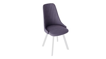Обеденный стул Франк (паук) исп2 (Белый матовый/Микровелюр Фиолетовый) в Саратове