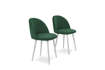 Комплект из 2-х обеденных стульев Лайт изумрудный белые ножки в Саратове