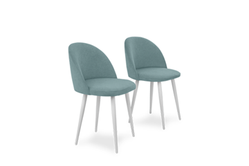 Комплект из 2-х обеденных стульев Лайт мятный белые ножки в Саратове