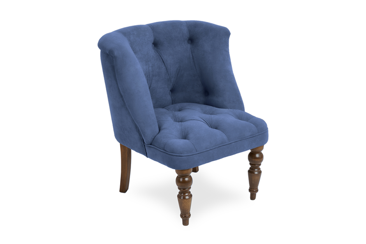 Мягкое кресло Бриджит синий ножки коричневые в Саратове - изображение 1