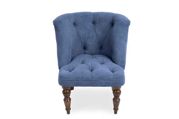 Мягкое кресло Бриджит синий ножки коричневые в Саратове - изображение