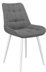 Обеденный стул 206М, микровелюр B22 grey, ножки белые в Энгельсе