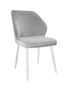 Мягкий стул 222 v08 светло-серый, ножки белые в Саратове