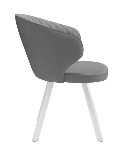 Обеденный стул 249 Поворотный, Микровелюр B22 Grey / опоры белые в Саратове - изображение 3