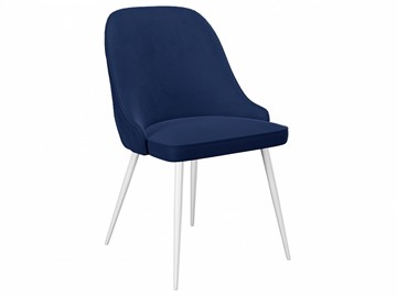 Мягкий стул 256, микровелюр К17 синий, ножки белые в Саратове