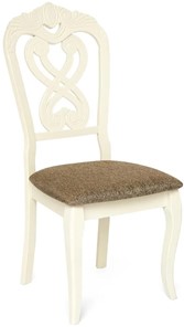 Обеденный стул Андромеда, дерево гевея 47х55х107 Ivory white/ткань коричневая S 168-7 арт.19544 в Саратове