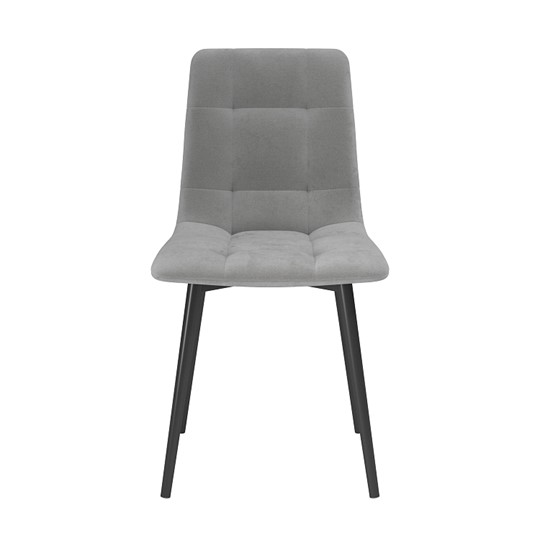 Обеденный стул Белла, велюр тенерифе грей/Цвет металл черный в Энгельсе - изображение 1
