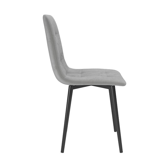Обеденный стул Белла, велюр тенерифе грей/Цвет металл черный в Саратове - изображение 2