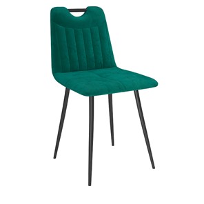 Обеденный стул Брандо, велюр тенерифе изумруд/Цвет металл черный в Энгельсе