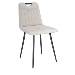 Обеденный стул Брандо, велюр тенерифе крем/Цвет металл черный в Энгельсе